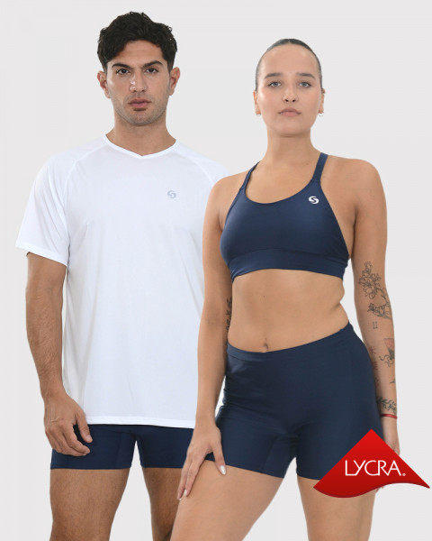 Short básico unisex de LYCRA sin tiro azul