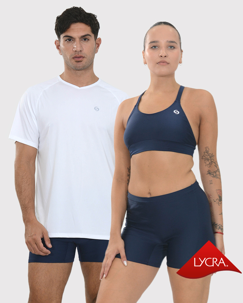 Short básico unisex de LYCRA sin tiro azul