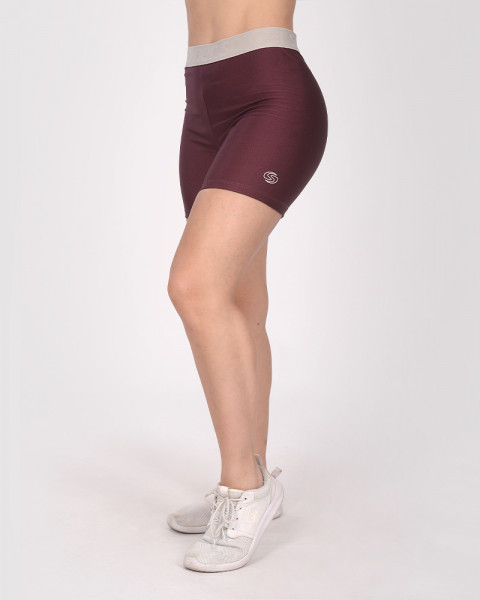 Short de LYCRA metaliazada bordeau con antideslizante