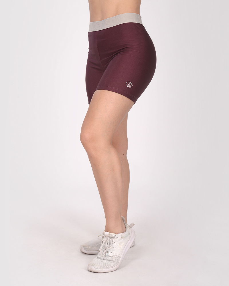 Short de LYCRA metaliazada bordeau con antideslizante