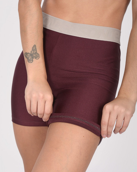 Short de LYCRA metaliazada bordeau con antideslizante