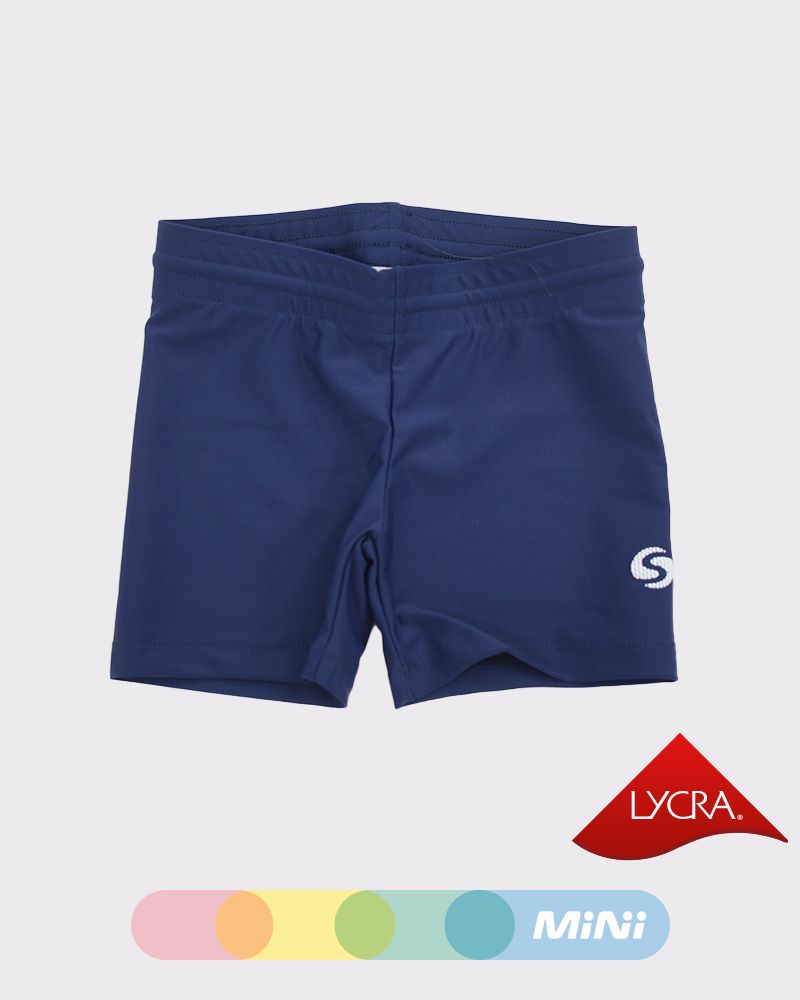 Ciclista corta de niña de LYCRA azul marino