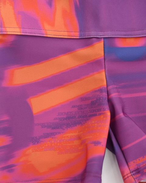 Ciclista corta de niña de LYCRA estampada tecno magenta