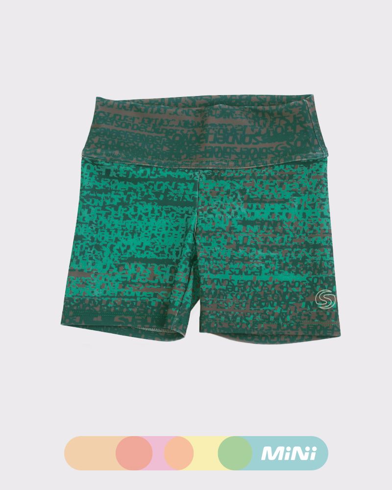 Short de niña de LYCRA estampada maxi melange verde