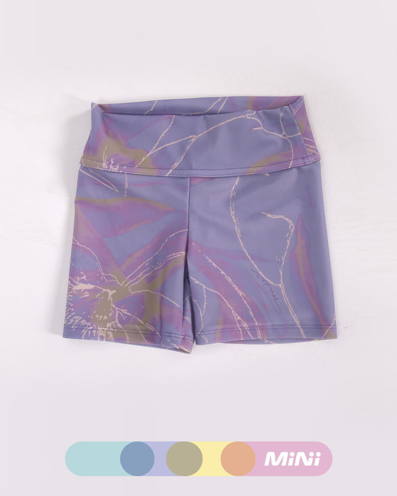 Ciclista corta de niña de LYCRA estampada Fusión Lila