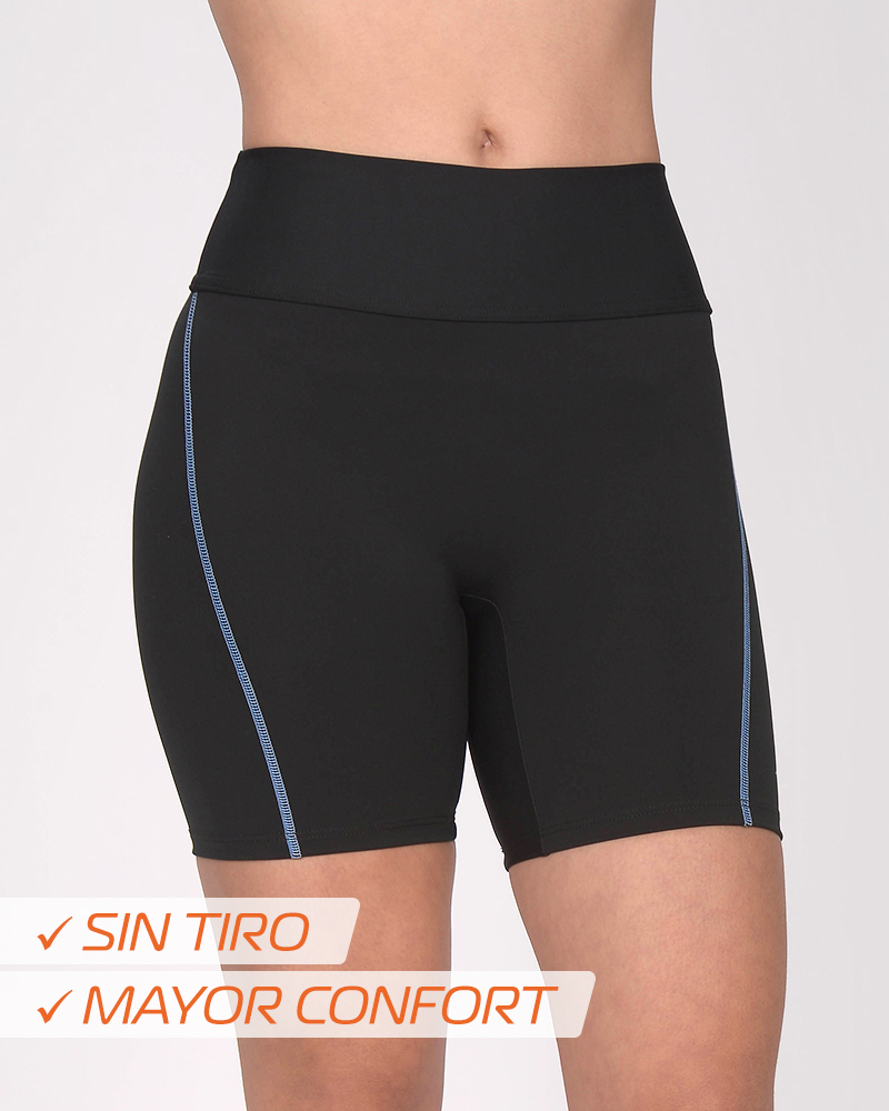 Ciclista corta sin tiro de LYCRA transblock negra