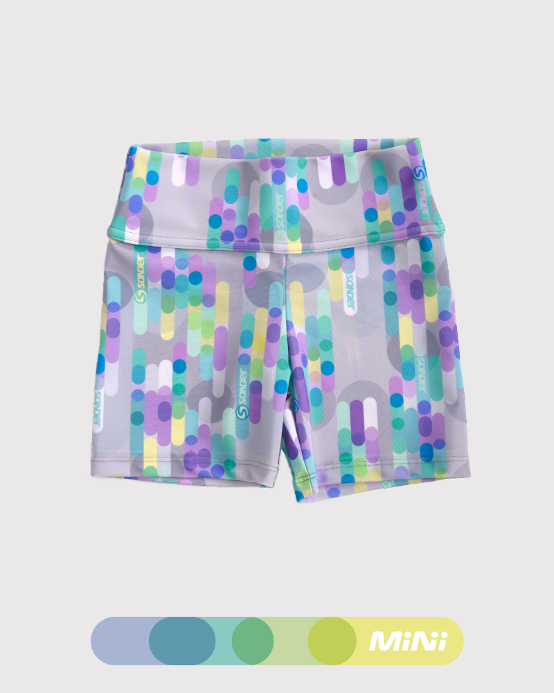 Ciclista corta de niña de Lycra estampada Ludo Color
