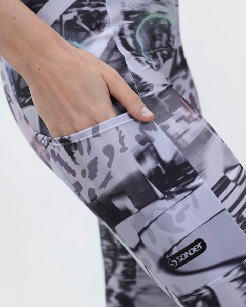 Pescadora con bolsillo de LYCRA de seda estampada tecno animal