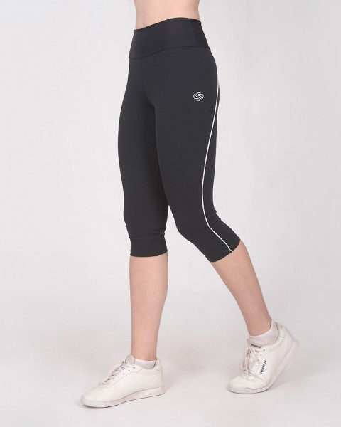 Pescadora de LYCRA opaca negra con vivos decorativos