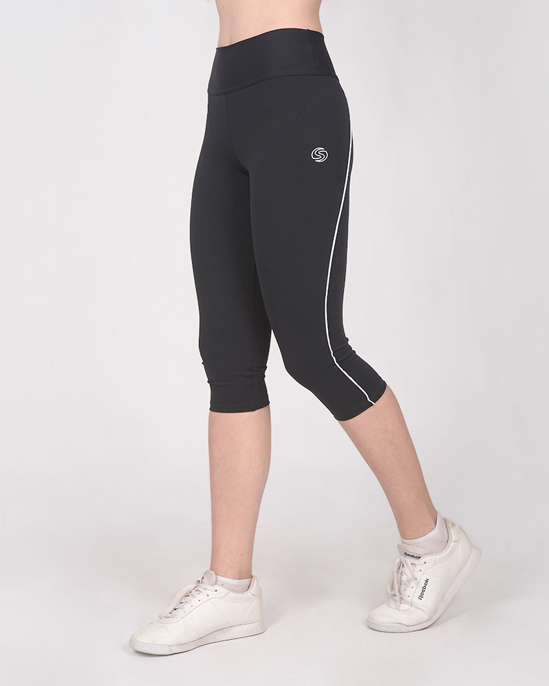 Pescadora de LYCRA opaca negra con vivos decorativos