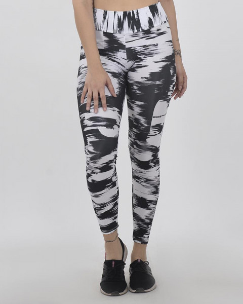Calza de LYCRA estampada ráfaga blanco y negro