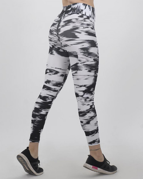 Calza de LYCRA estampada ráfaga blanco y negro