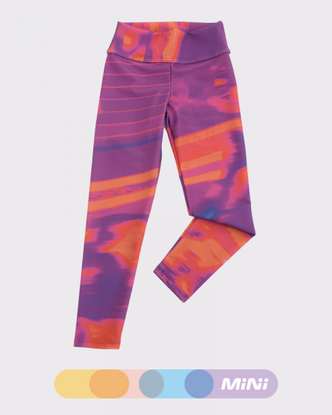 Calza de niña de LYCRA estampada tecno magenta