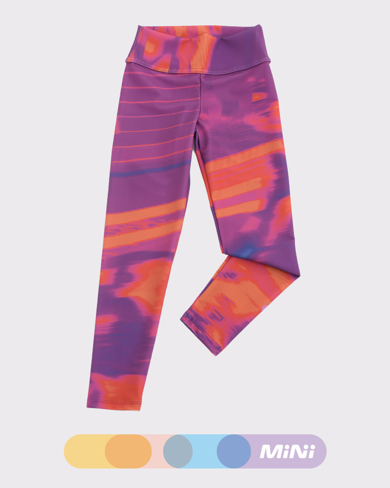 Calza de niña de LYCRA estampada tecno magenta