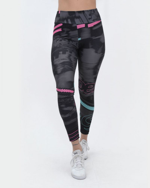 Calza de LYCRA estampada tecno neón gris