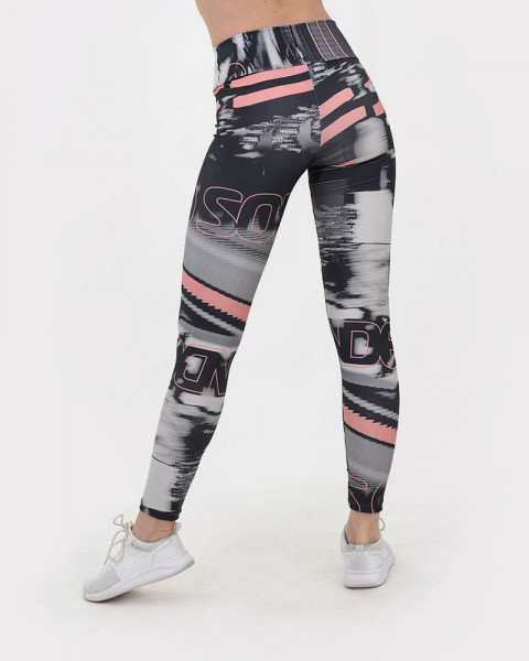 Calza de LYCRA estampada tecno salmón