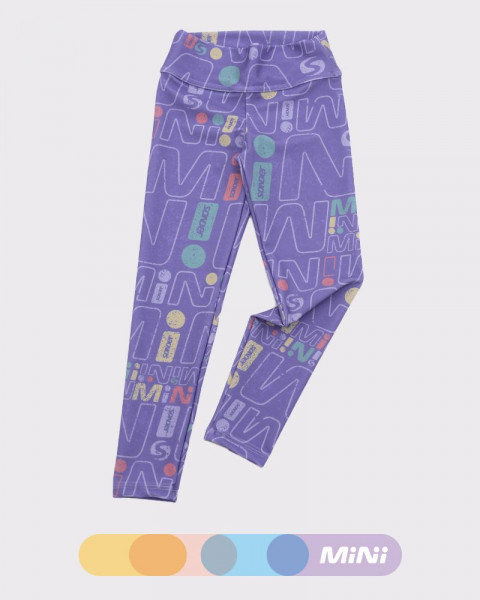 Calza de niña de LYCRA estampada mini lila