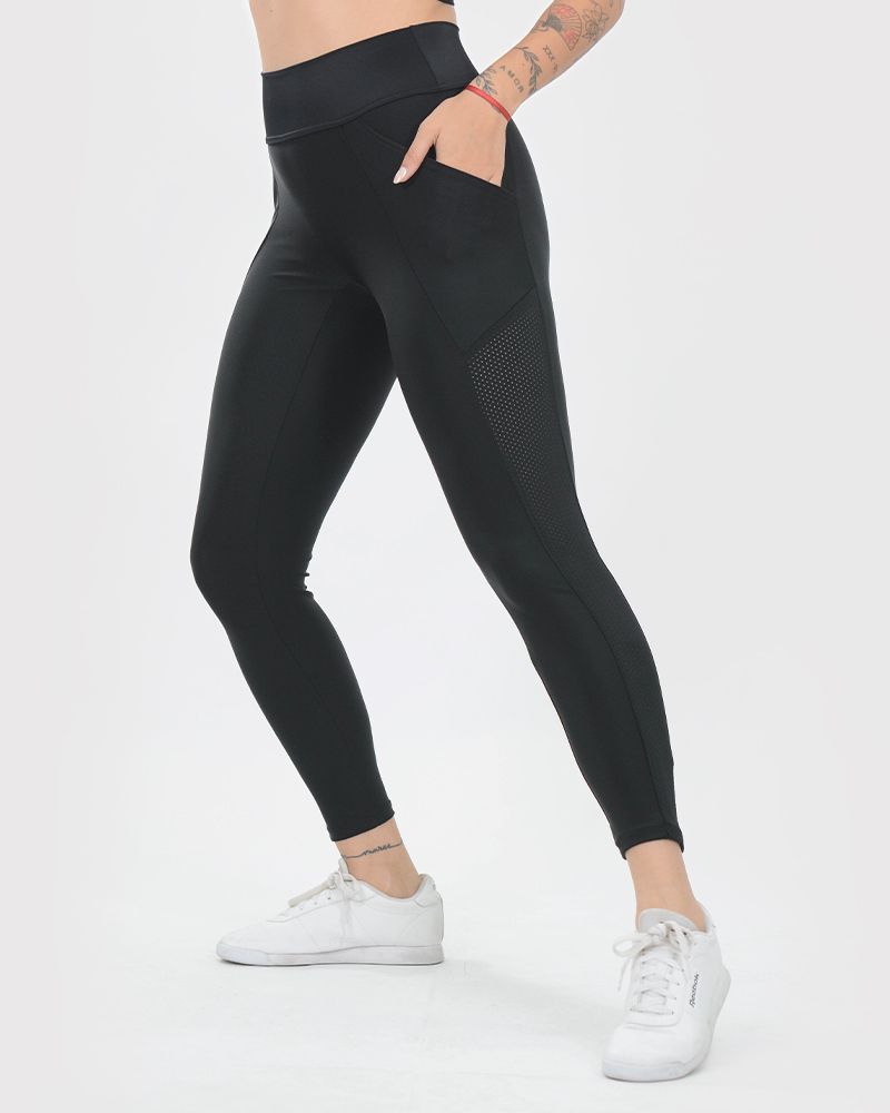 Calza sin tiro de LYCRA negra con recortes