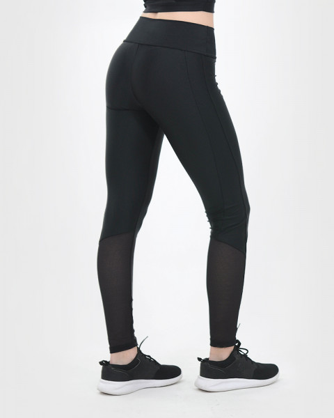 Calza de LYCRA negra combinada con transparencia