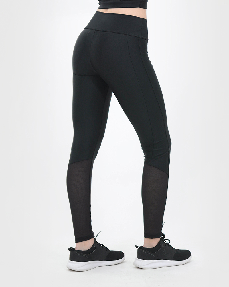 Calza de LYCRA negra combinada con transparencia