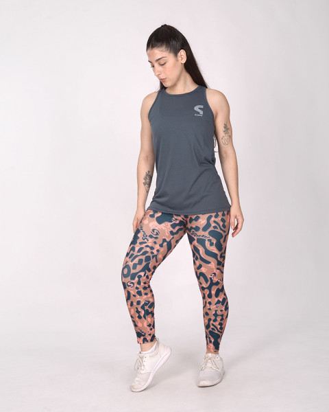 Calza de LYCRA estampada Huella Azul