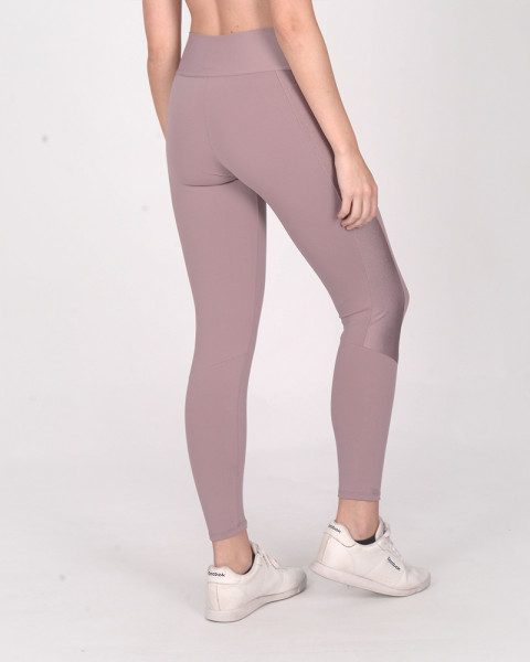 Calza de LYCRA opaca combinada con LYCRA metalizada rosa viejo