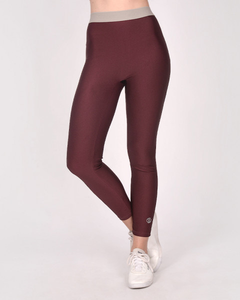 Calza sin tiro de LYCRA metalizada bordeau