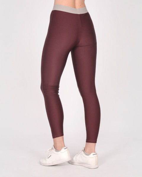 Calza sin tiro de LYCRA metalizada bordeau