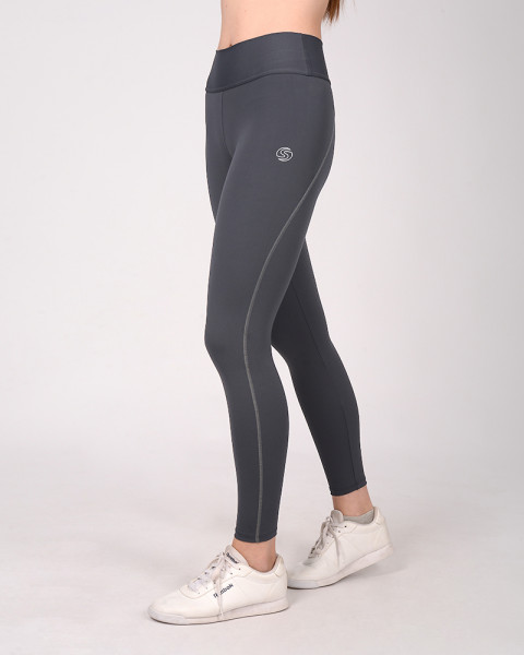 Calza de LYCRA opaca gris oscura con costura bordada