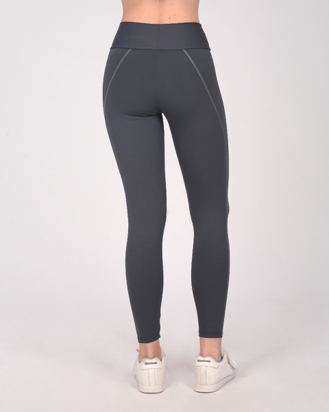 Calza de LYCRA opaca gris oscura con costura bordada
