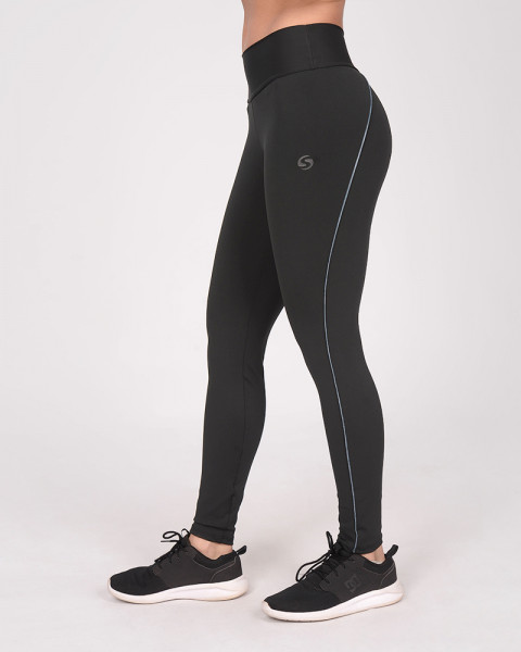 Calza de LYCRA Transblock negra con vivos