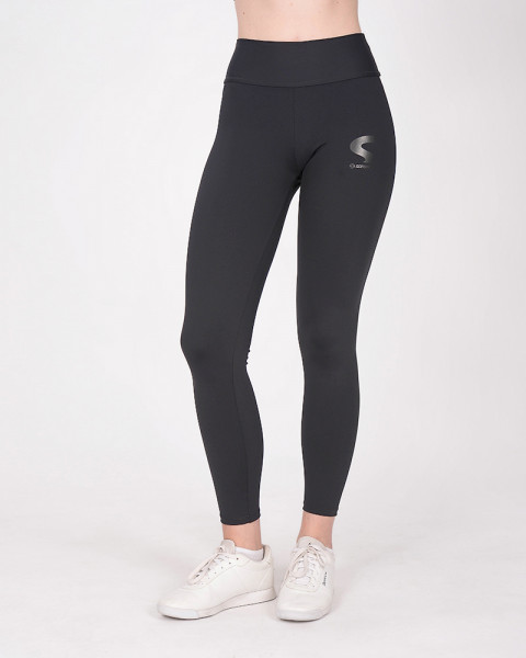 Calza de Lycra opaca negra con cintura faja