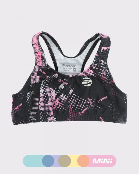 Top de niña de LYCRA estampada collage rosa