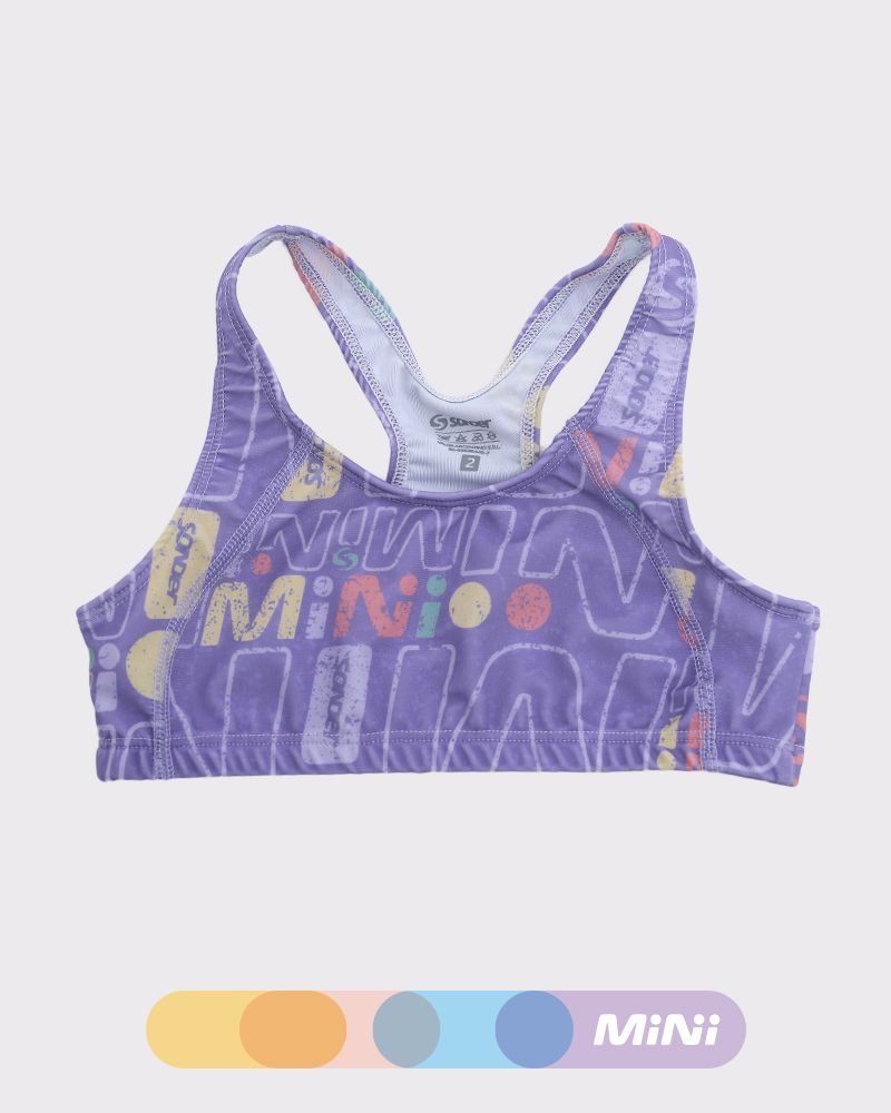 Top de niña de LYCRA estampada mini lila