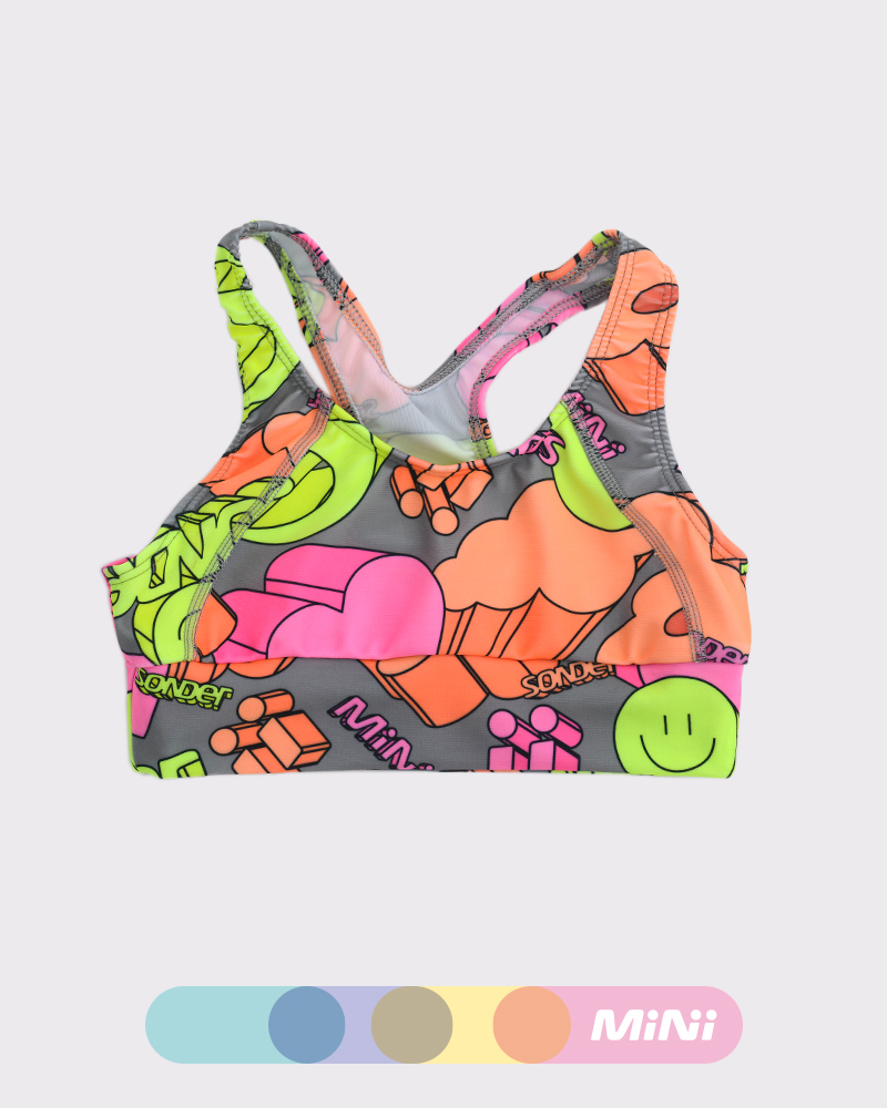 Top de niña de LYCRA estampada Mini 3D Flúo