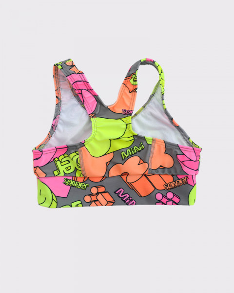 Top de niña de LYCRA estampada Mini 3D Flúo