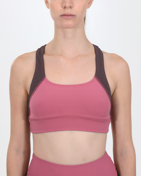 Top de LYCRA opaca magenta con recortes combinados