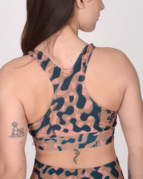 Top de LYCRA estampada Huella Azul