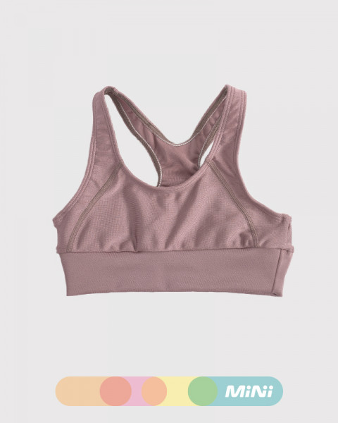 Top de niña de LYCRA metalizada rosa viejo