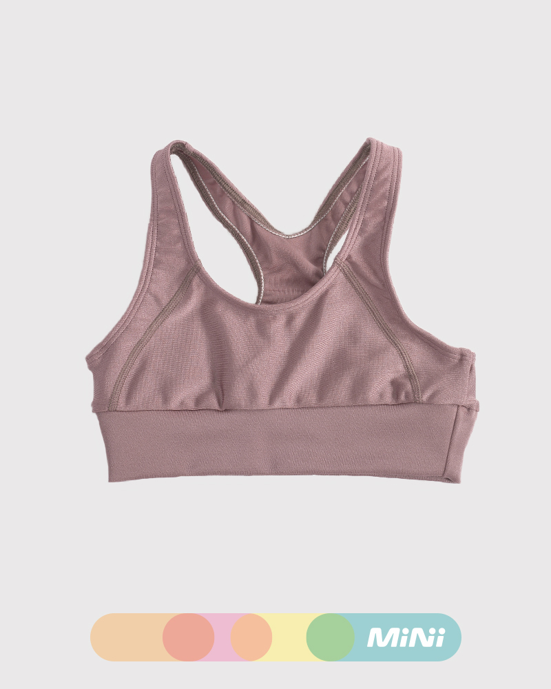 Top de niña de LYCRA metalizada rosa viejo