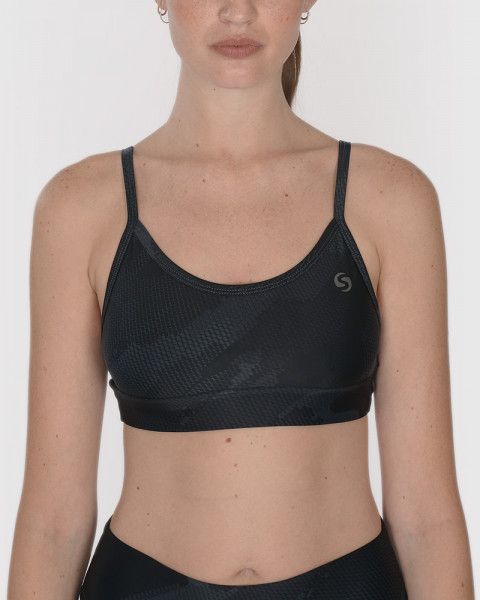 Top de LYCRA estampada Tramo Negro