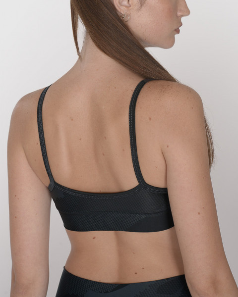 Top de LYCRA estampada Tramo Negro