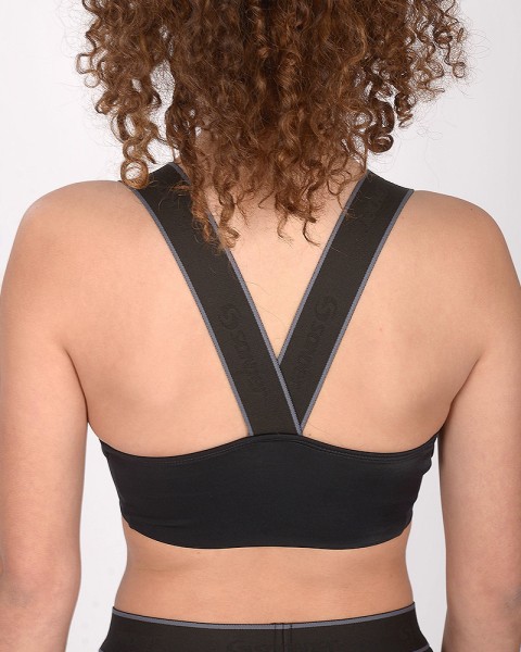 Top de LYCRA negro con espalda en V