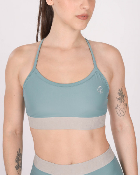 Top de LYCRA satinada verde seco