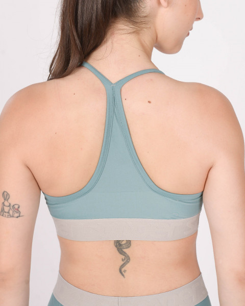 Top de LYCRA satinada verde seco