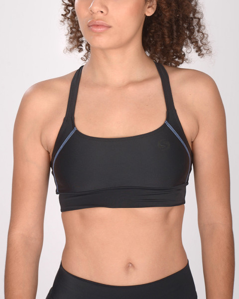 Top de LYCRA negro con costura bordada