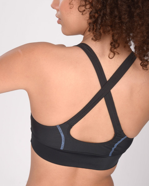 Top de LYCRA negro con costura bordada
