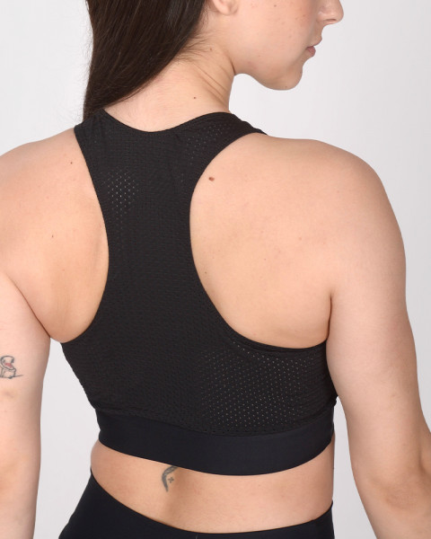 Top cerrado de LYCRA opaca combinado con LYCRA calada