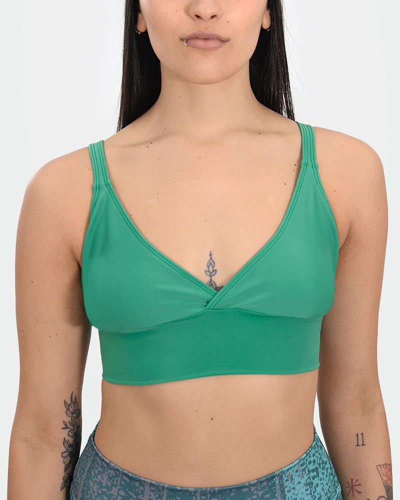 Top de LYCRA cruzado verde