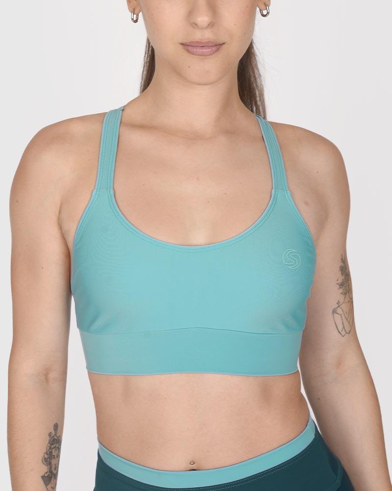 Top de LYCRA turquesa pastel